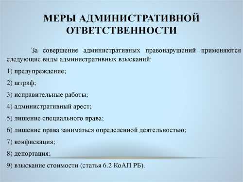 Меры административной ответственности